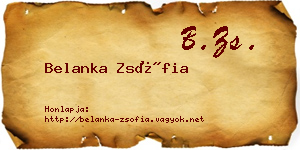 Belanka Zsófia névjegykártya