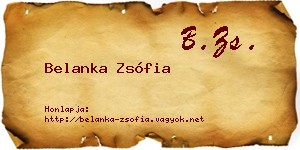 Belanka Zsófia névjegykártya